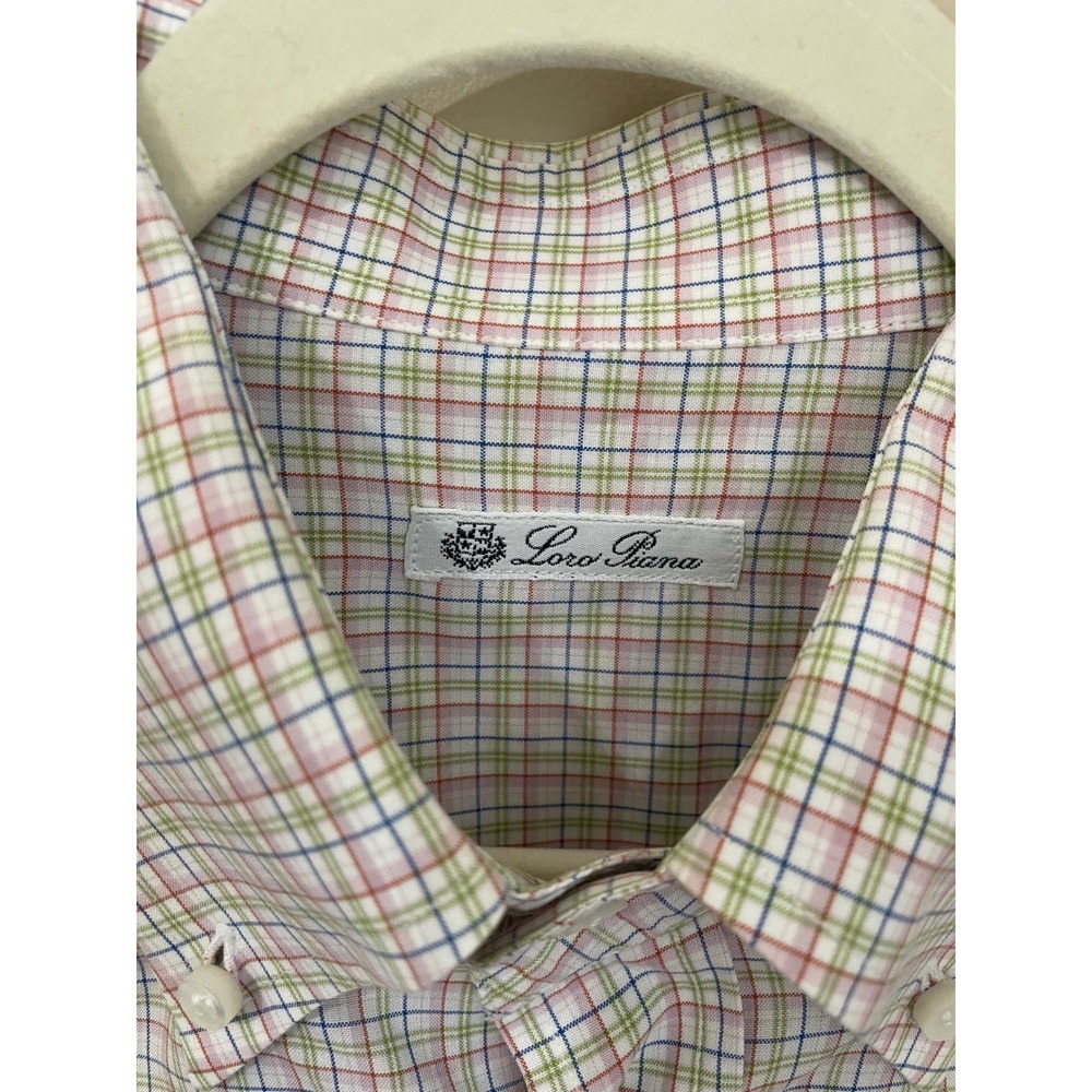 Loro Piana Mens 18 46 Tattersall Check Cotton Button Down Shirt Made in Italy